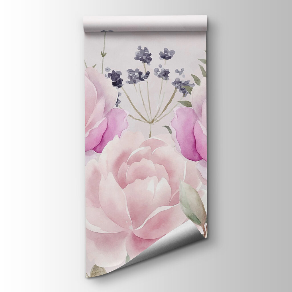 Bujori roz printre flori — vizualizare produs
