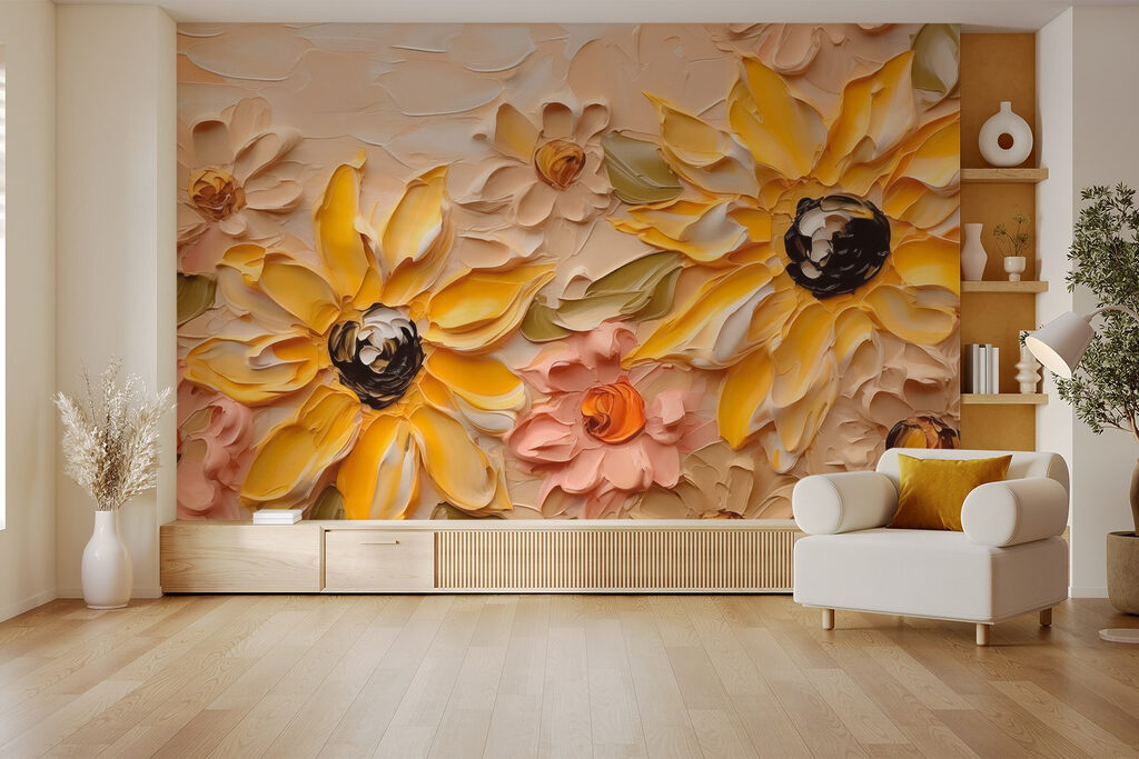 Flori galbene în tușe — interior 1