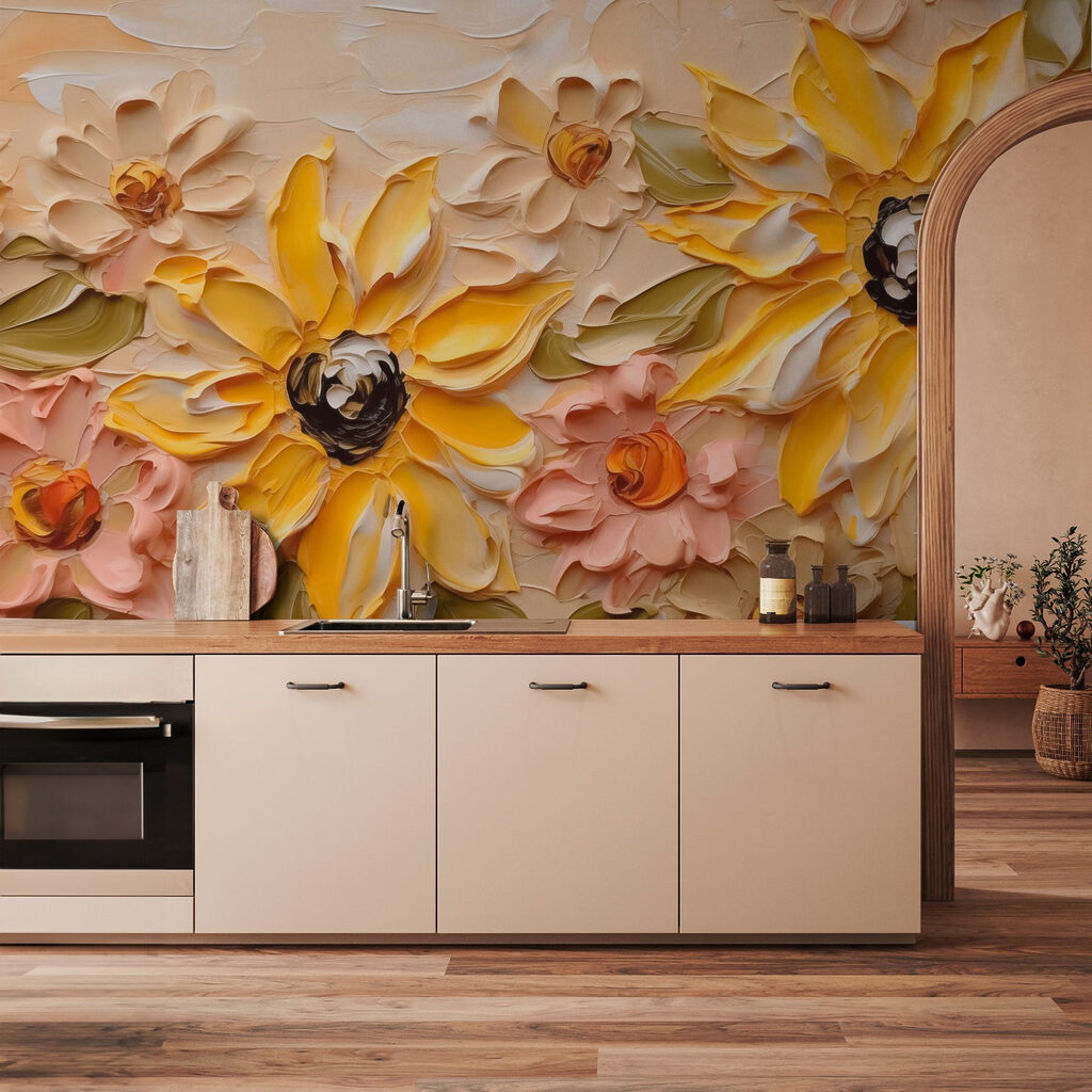 Flori galbene în tușe — interior 2
