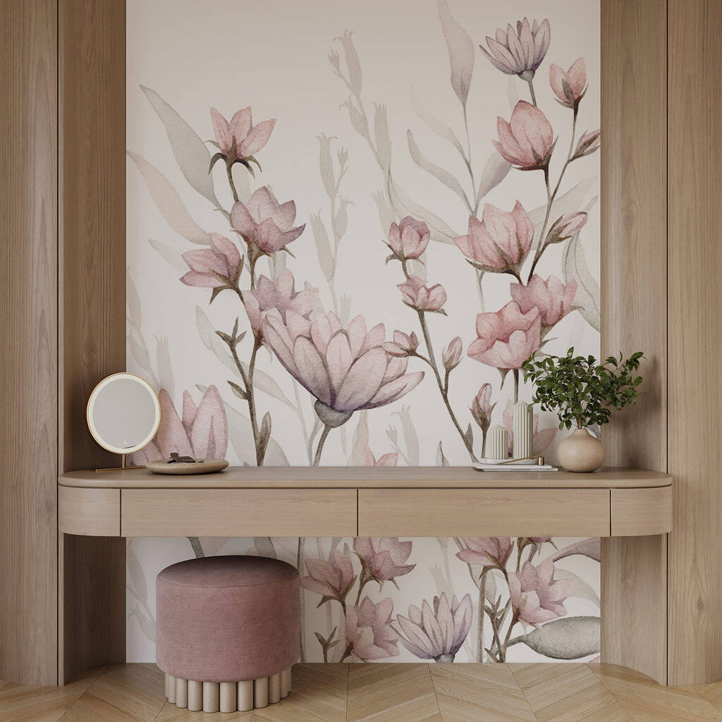 Flori delicate pe alb — interior 2