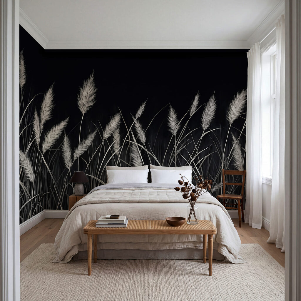 Iarbă argintie pe negru — interior 1