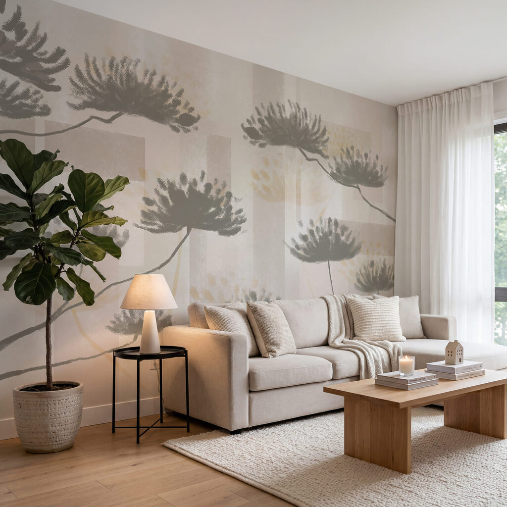 Flori pe bej — interior 1