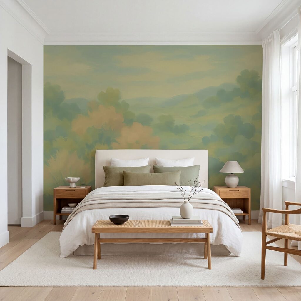 Copaci verzi pe deal — interior 1