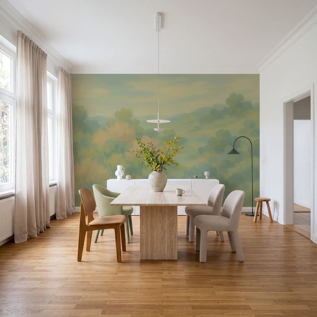 Copaci verzi pe deal — interior 2