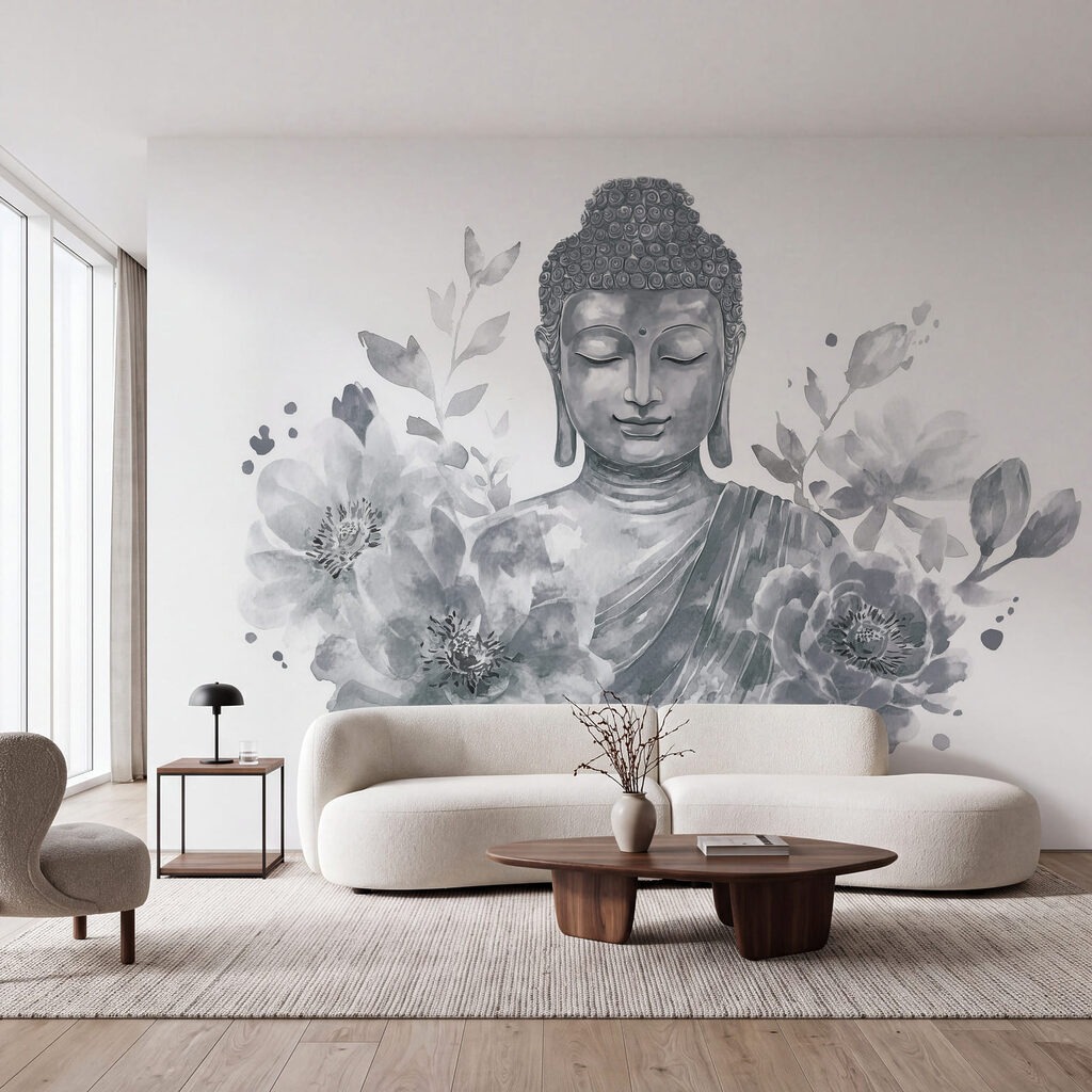 Buddha printre flori — interior 1