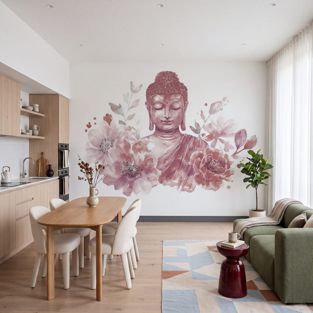 Buddha printre flori — interior 1