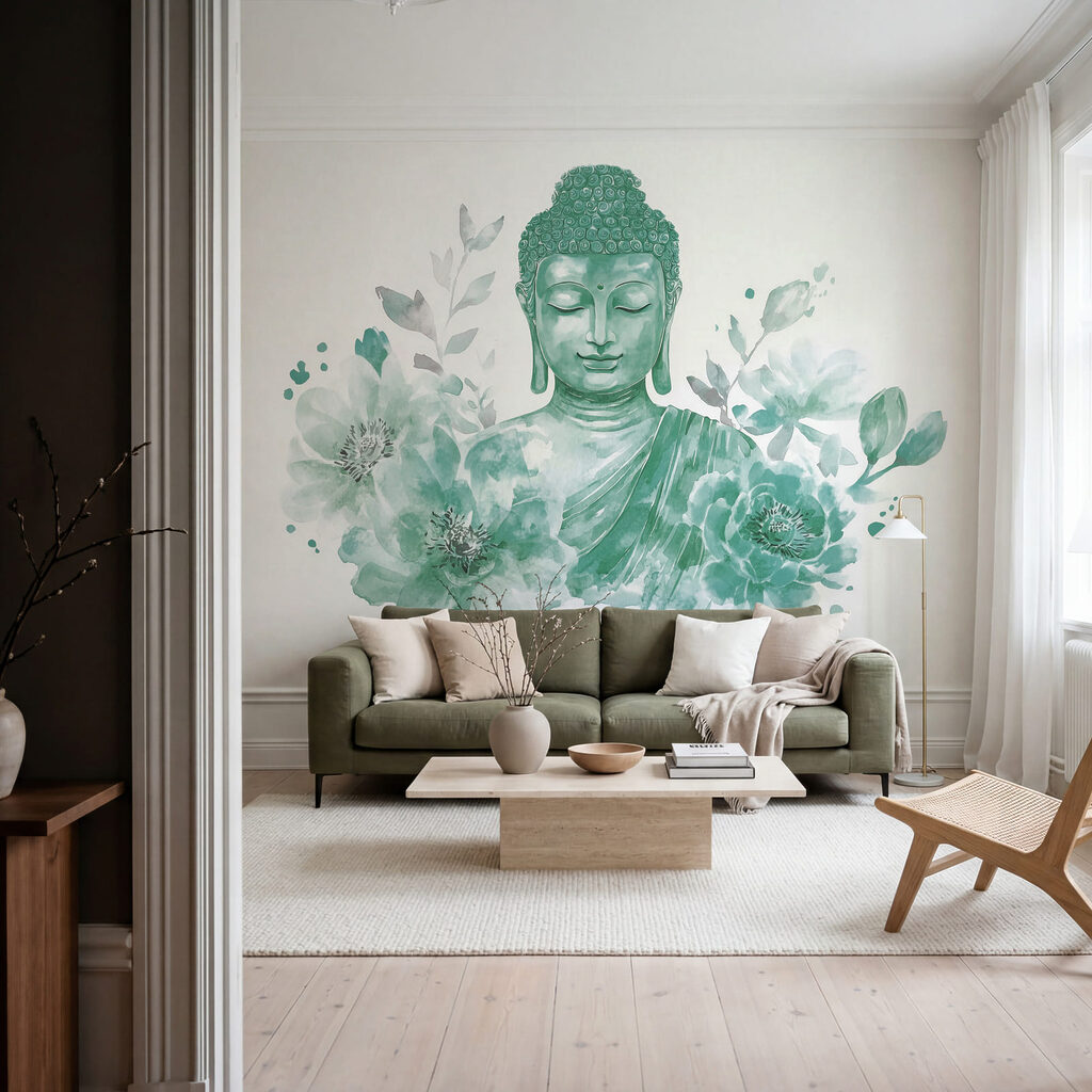 Buddha printre flori — interior 1
