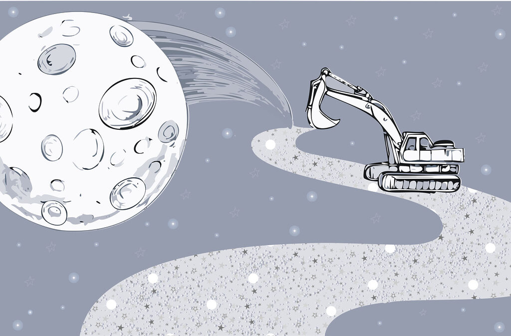 Excavator pe drum lunar — design complet