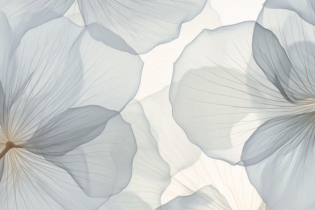 Petale albastre cu nervuri — design complet