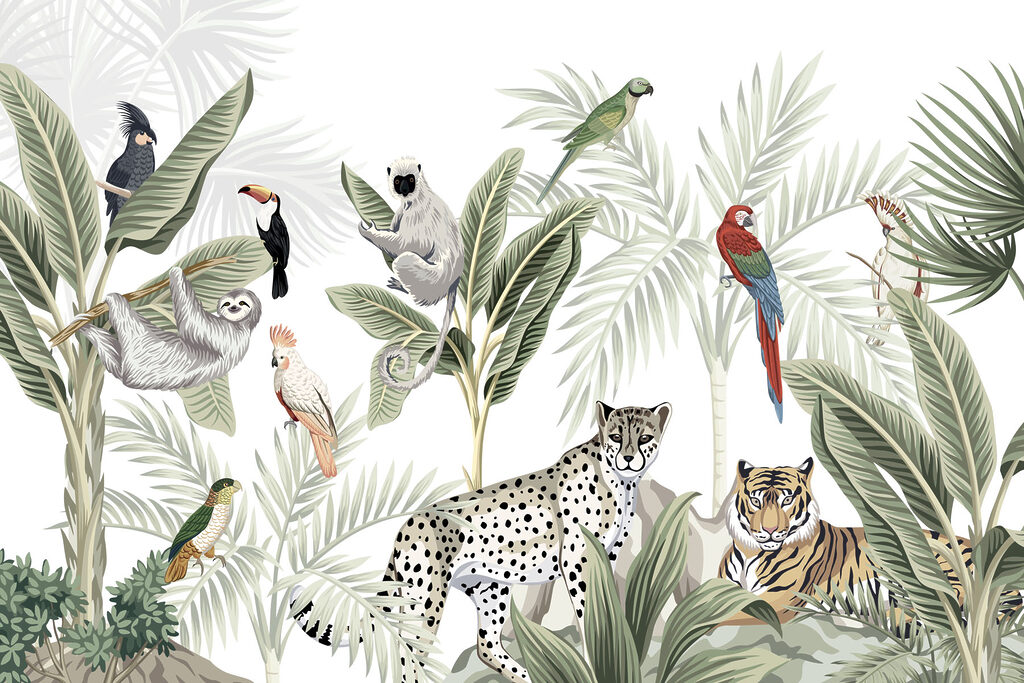 Animale între frunze înalte — design complet