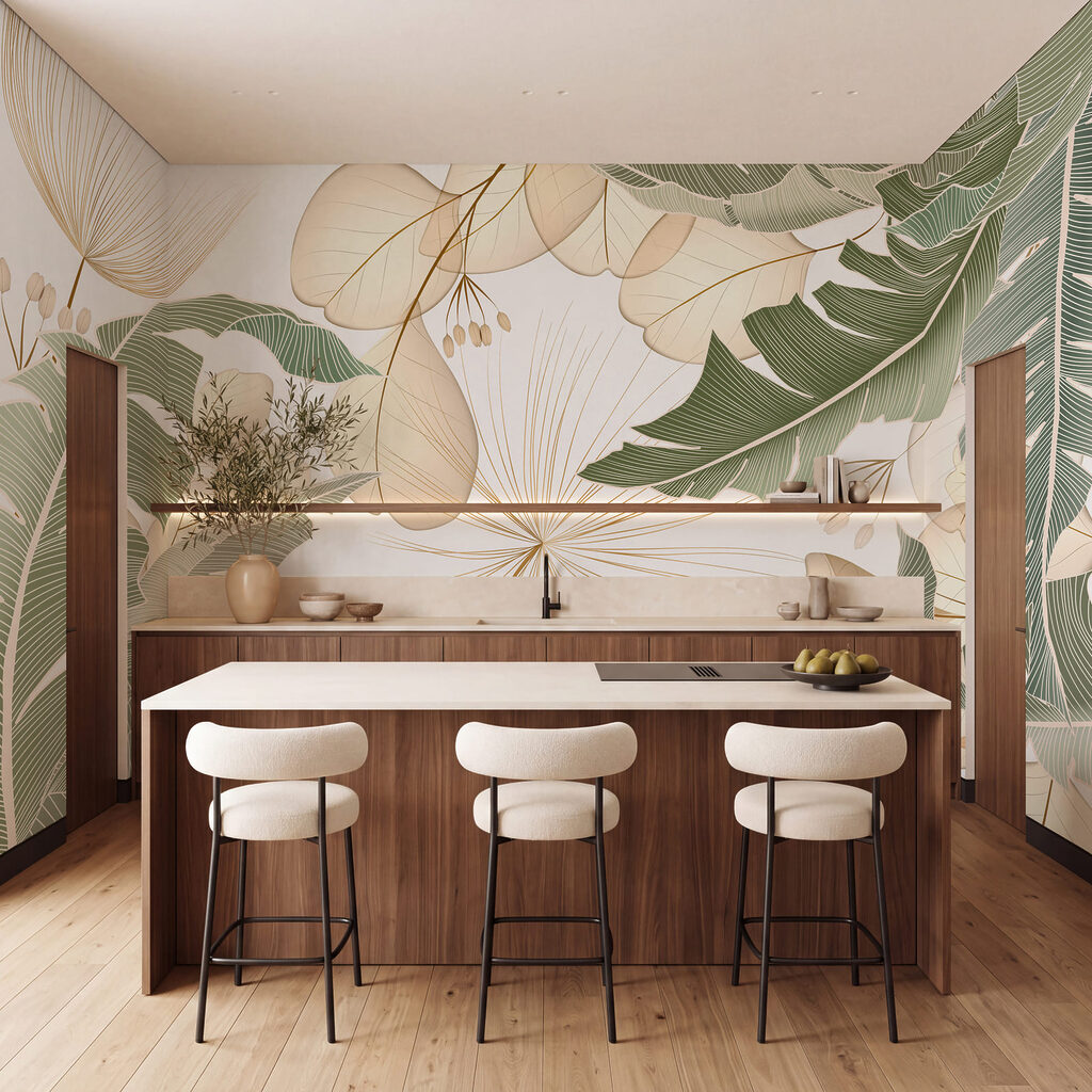 Frunze tropicale luminoase — interior 1