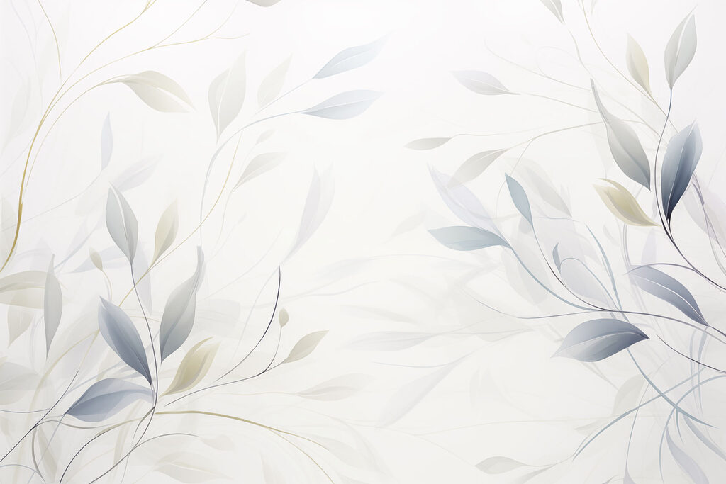 Frunze albastre pe alb — design complet