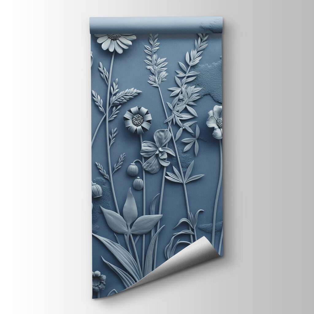 Relief albastru de perete — vizualizare produs