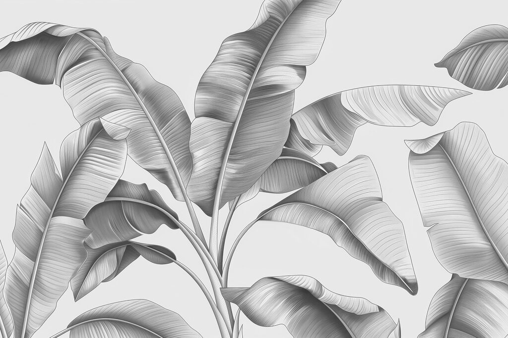 Frunze mari curbate — design complet