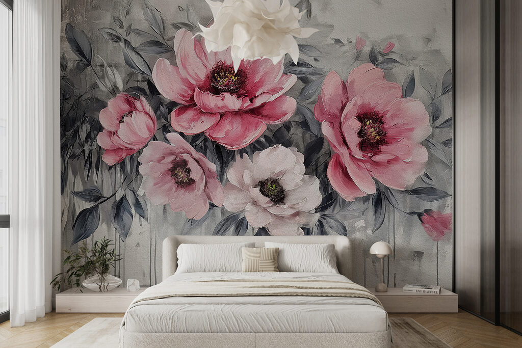 Flori peste vopsea scursă — interior 1