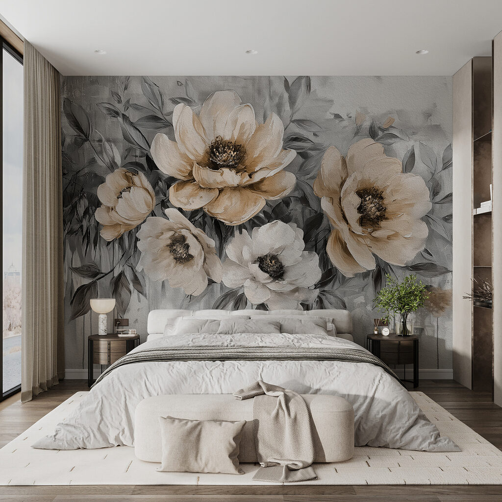 Flori peste vopsea scursă — interior 1