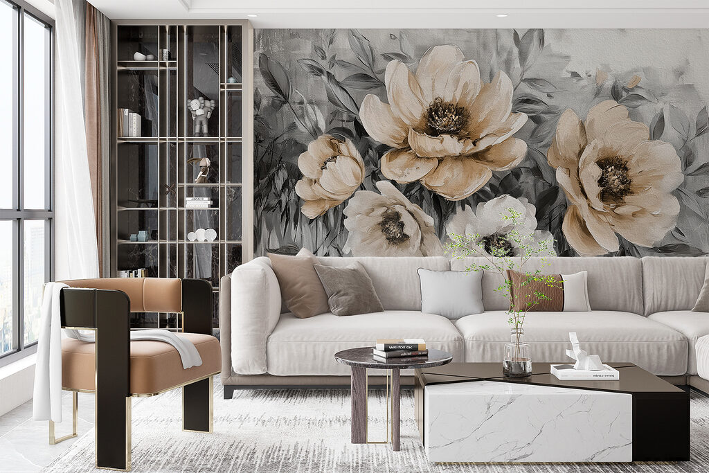 Flori peste vopsea scursă — interior 3