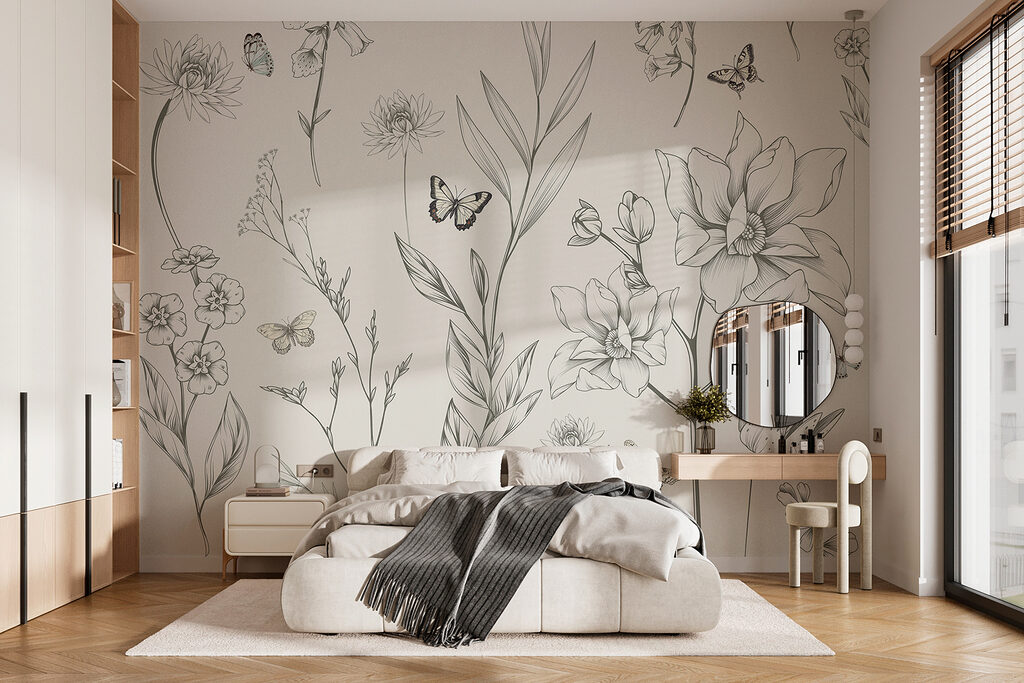 Desene florale cu fluturi — interior 2