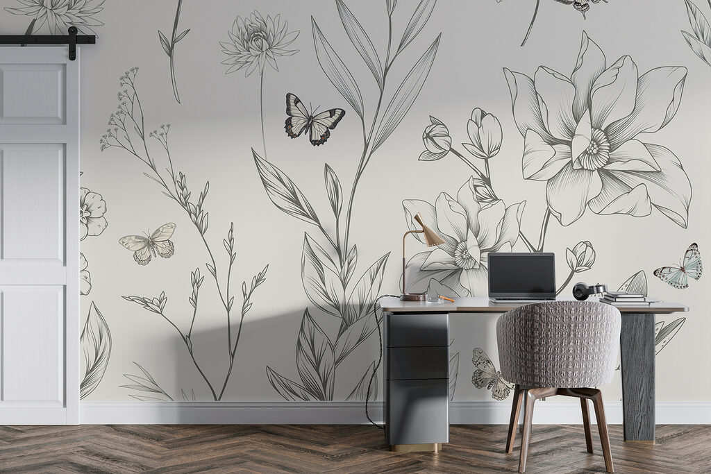 Desene florale cu fluturi — interior 4