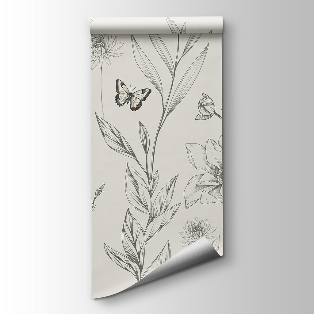 Desene florale cu fluturi — vizualizare produs