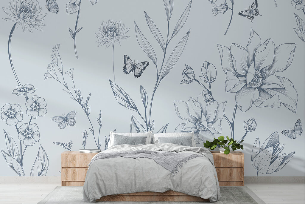 Desene florale cu fluturi — interior 2