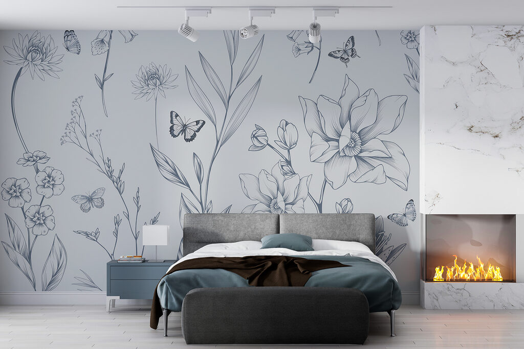 Desene florale cu fluturi — interior 4