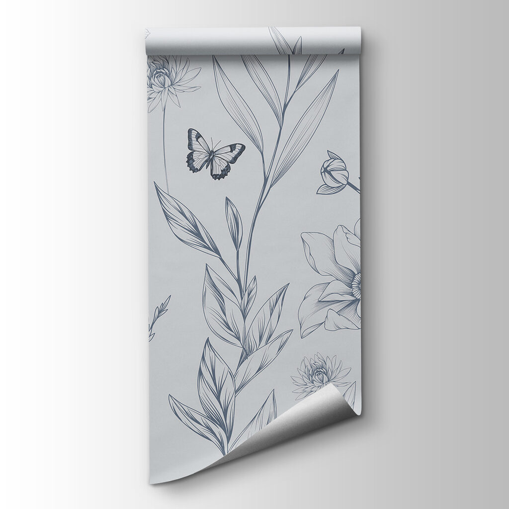 Desene florale cu fluturi — vizualizare produs