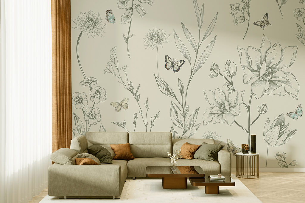 Desene florale cu fluturi — interior 3