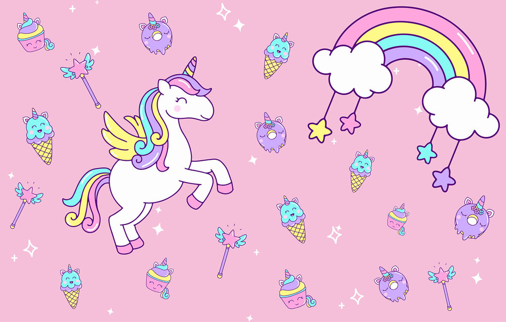 Unicorn printre dulciuri — design complet
