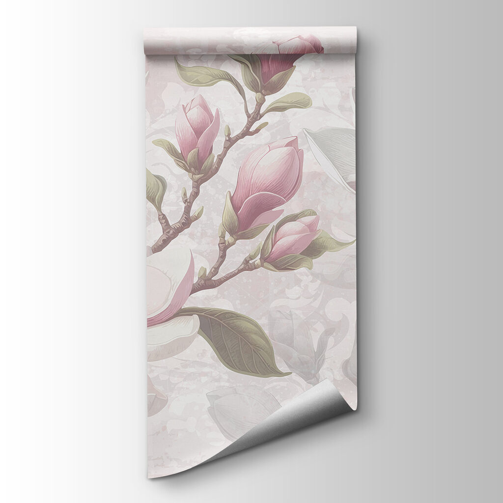 Magnolie roz pe gri — vizualizare produs