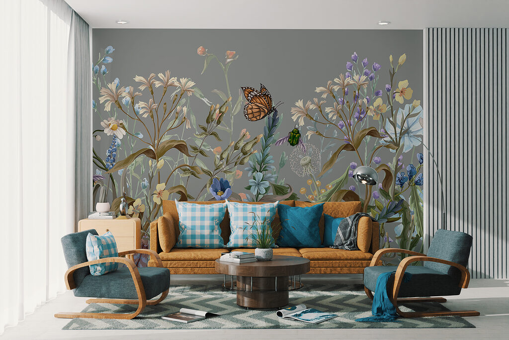 Fluturi printre tulpini florale — interior 3