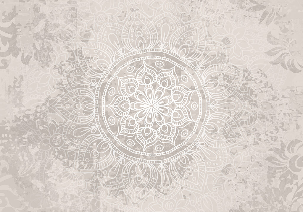 Mandală pe roz îmbătrânit — design complet