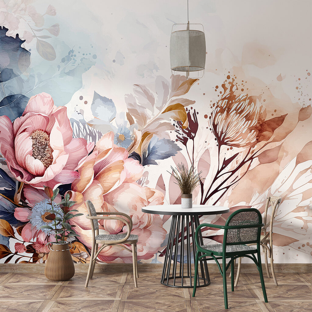 Flori roz din stânga — interior 6