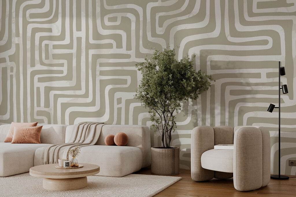 Linii albe sinuoase — interior 1