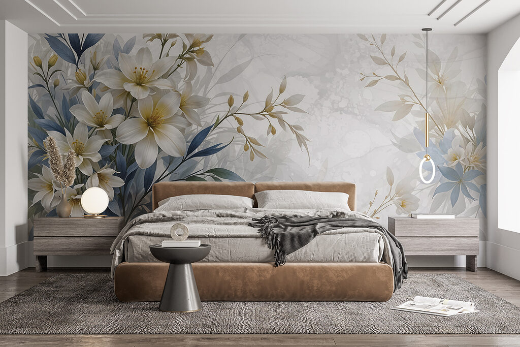 Flori albe, frunze albastre — interior 1
