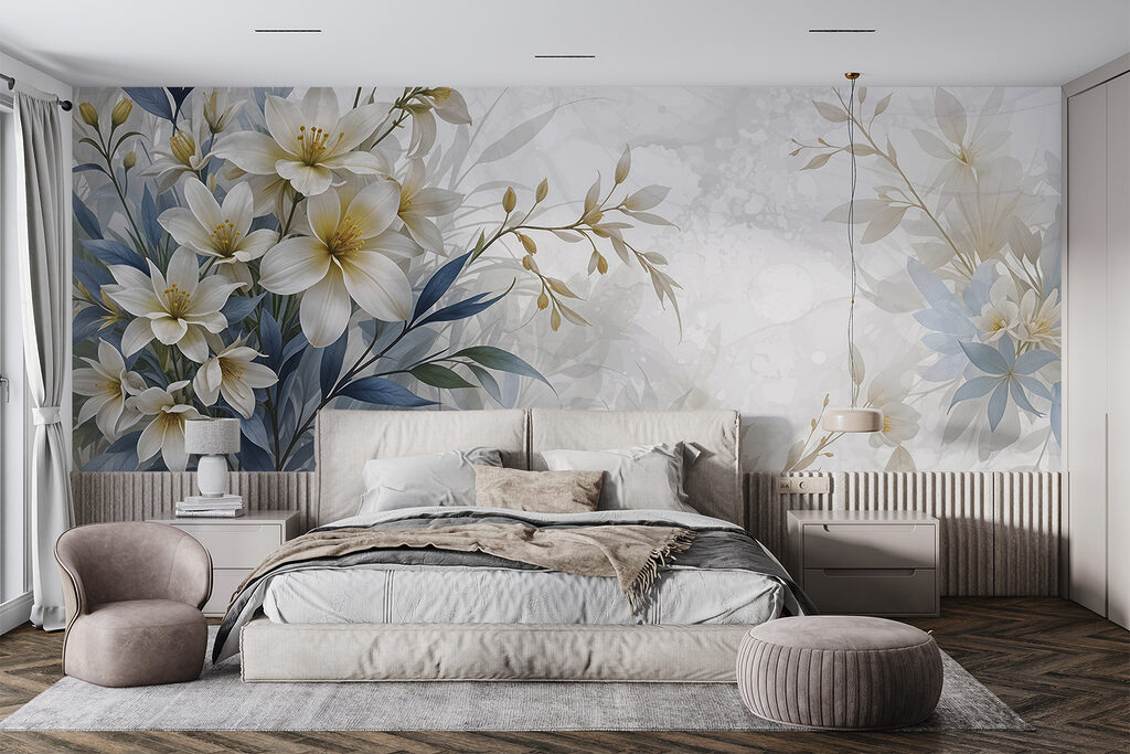 Flori albe, frunze albastre — interior 2