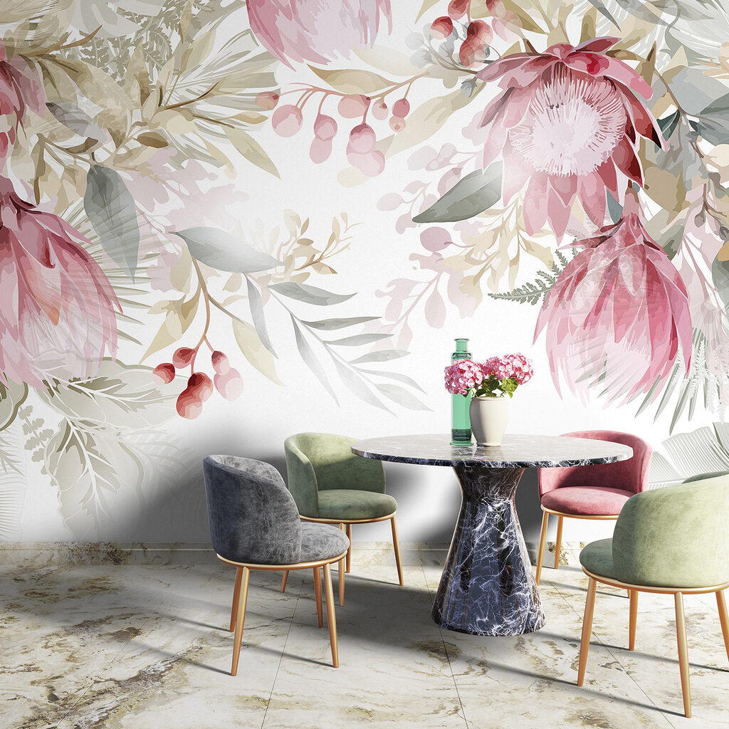 Flori roz, centru luminos — interior 6
