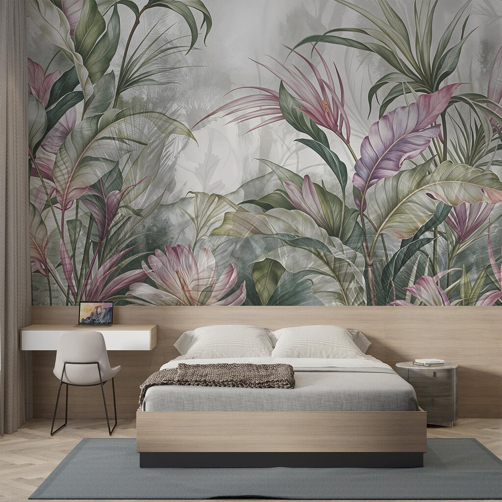 Frunze lungi, accente roz — interior 1