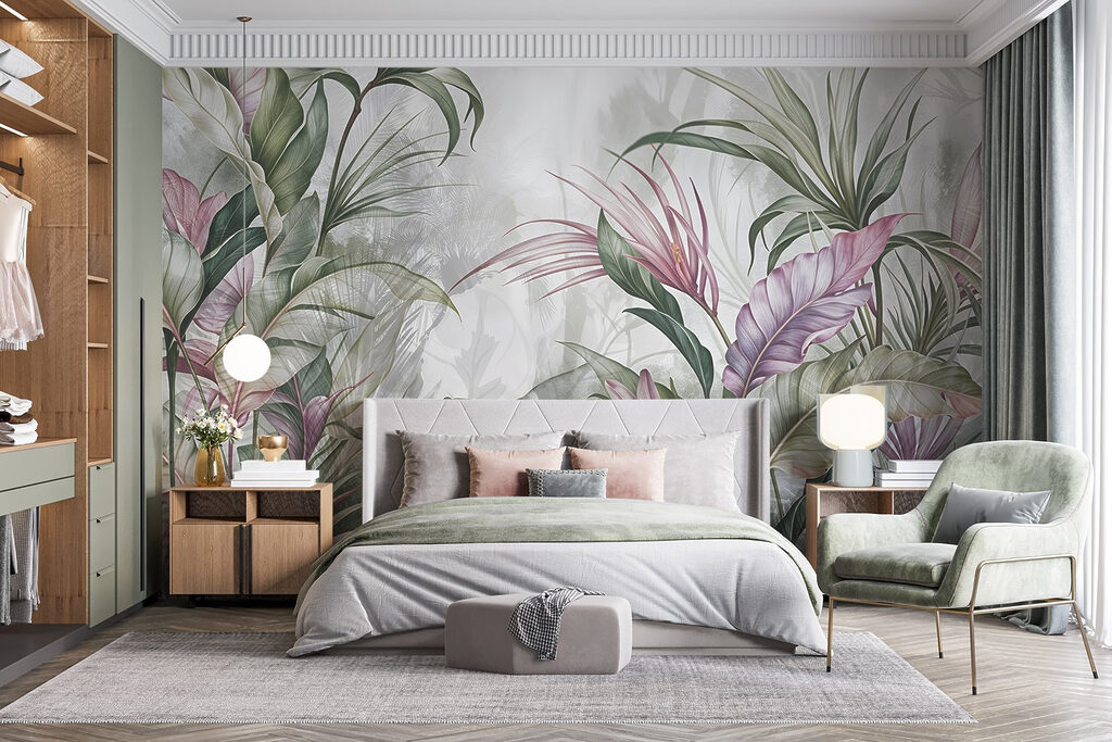 Frunze lungi, accente roz — interior 2