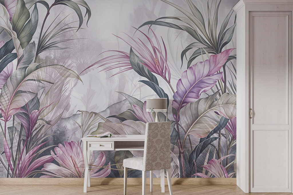 Frunze lungi, accente roz — interior 1