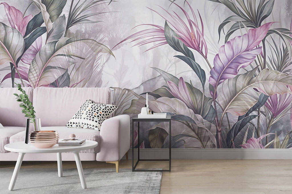 Frunze lungi, accente roz — interior 2