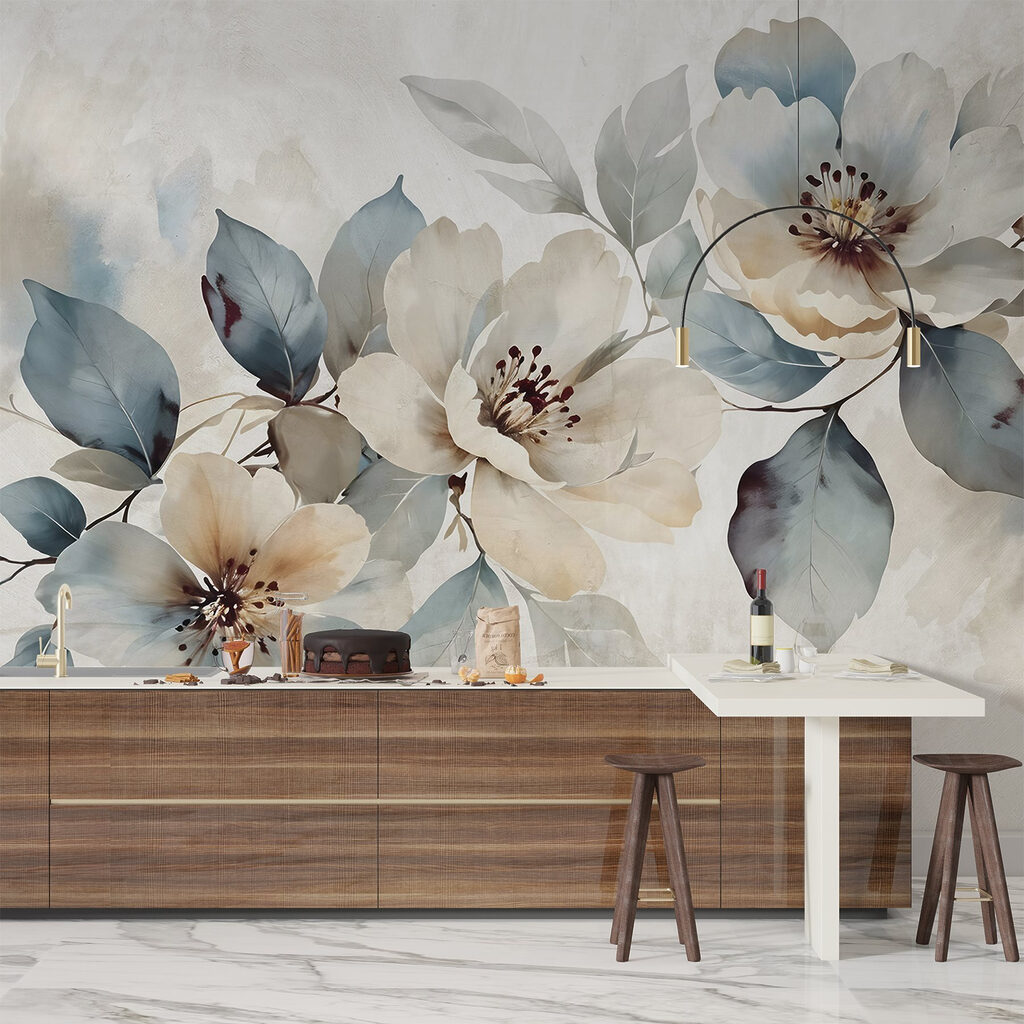 Flori albe, ramuri verzi-albastre — interior 6