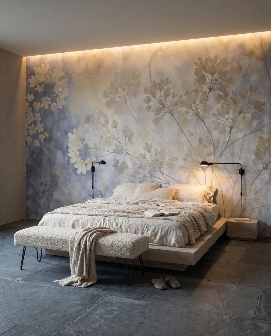 Bloesem alb în albastru — interior 1
