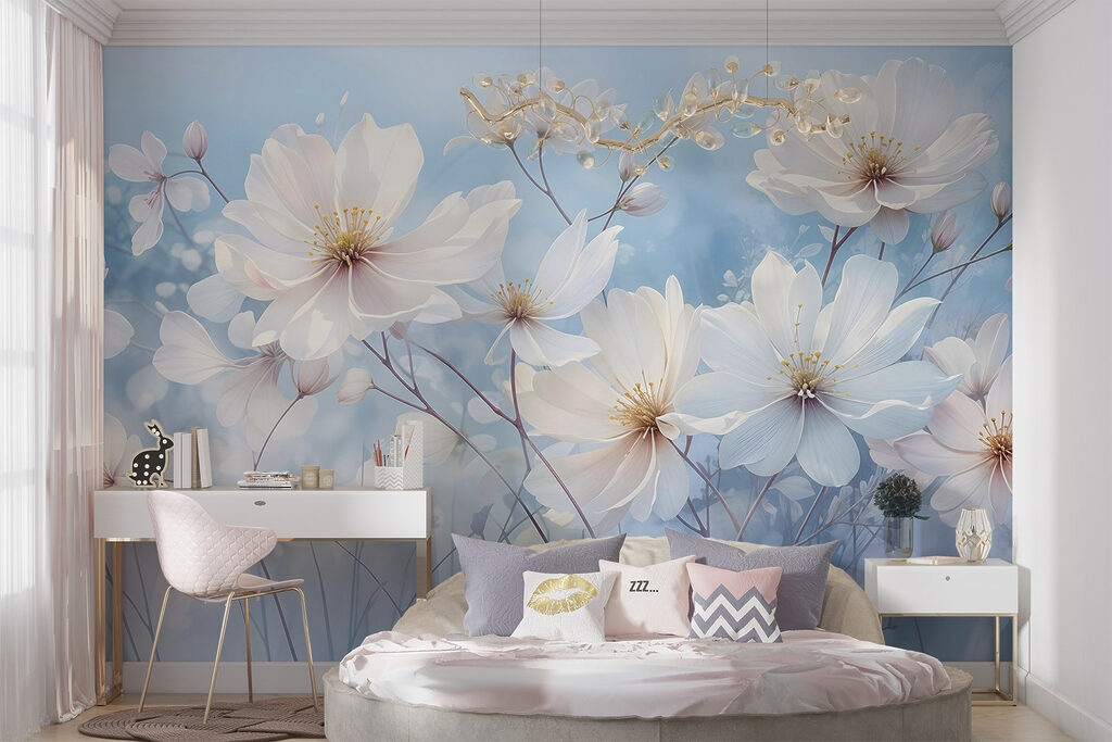 Flori albe pe cer — interior 1