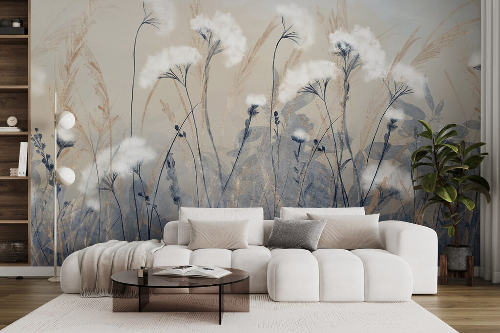 Iarbă fină, flori albe — interior 2