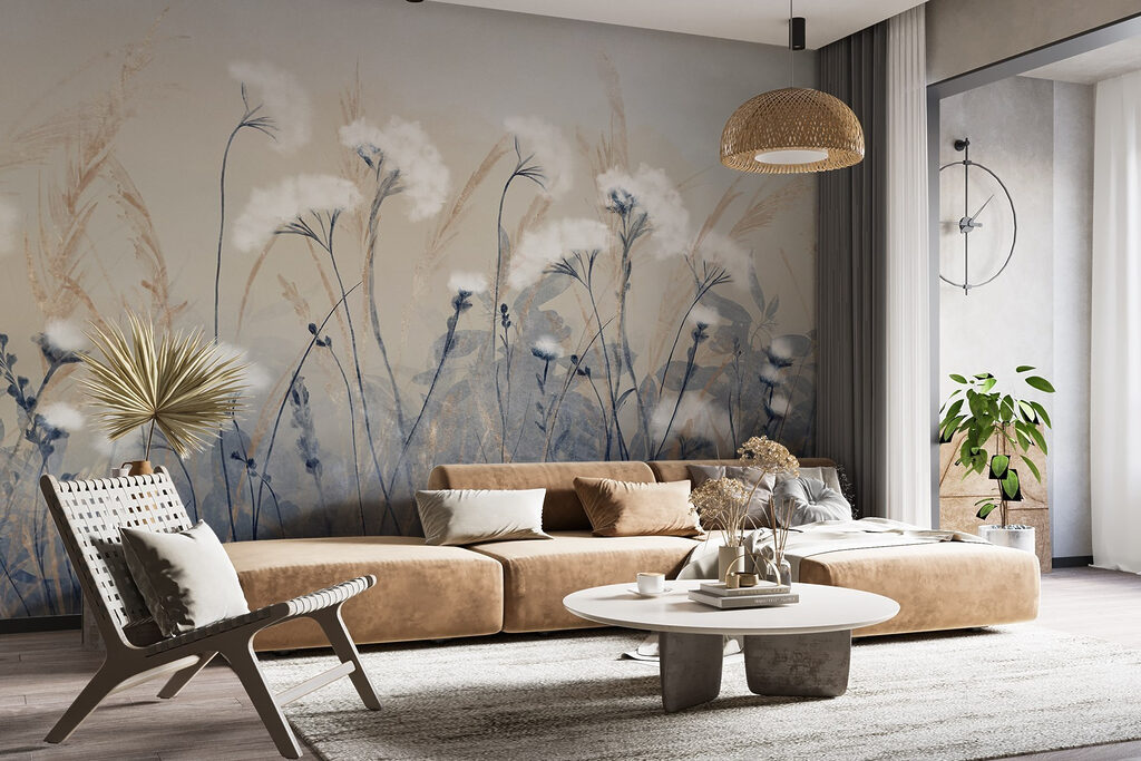 Iarbă fină, flori albe — interior 3