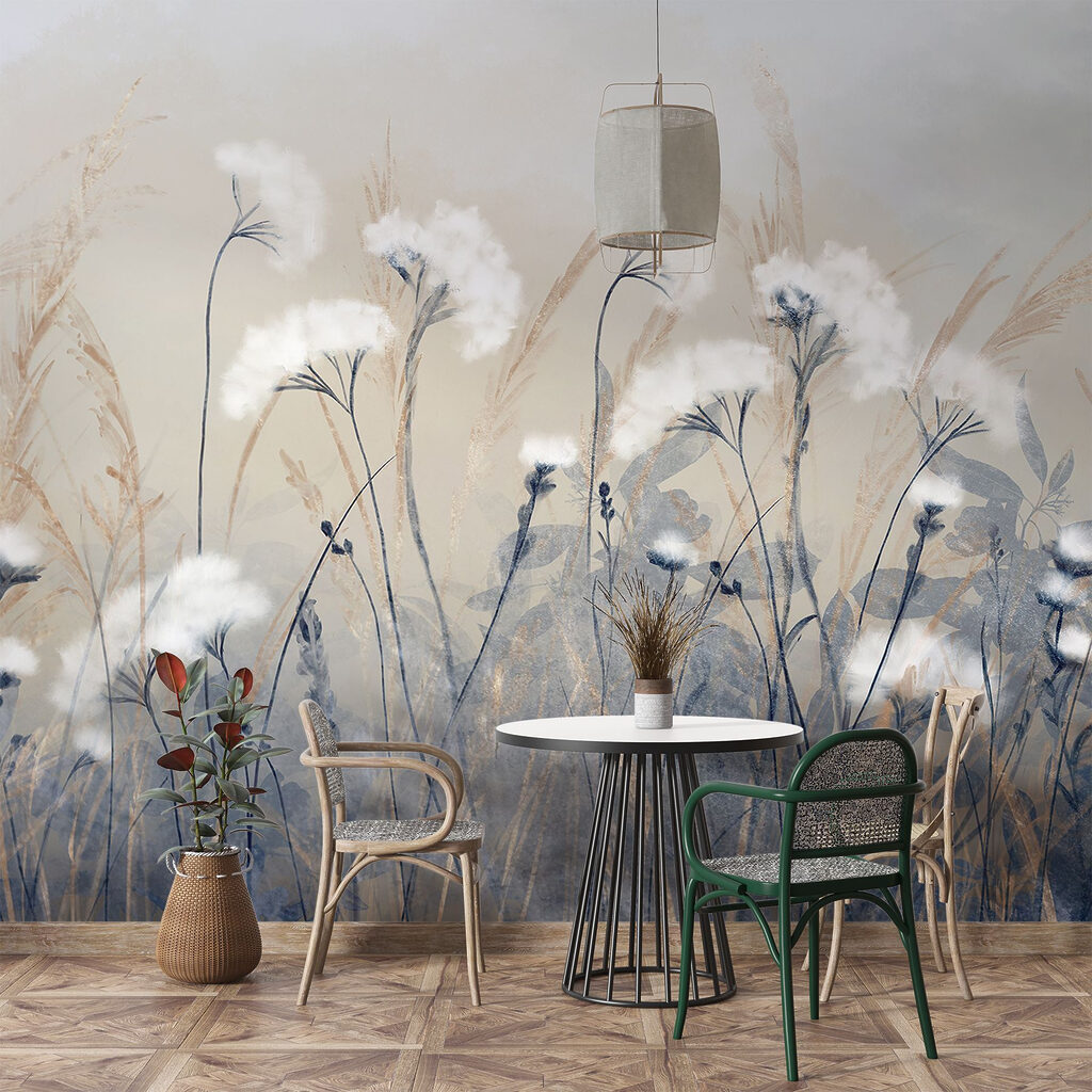 Iarbă fină, flori albe — interior 5