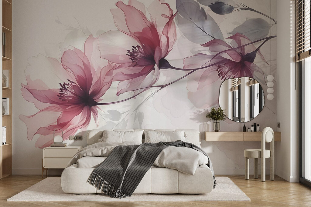 Flori roz pe ramuri — interior 2