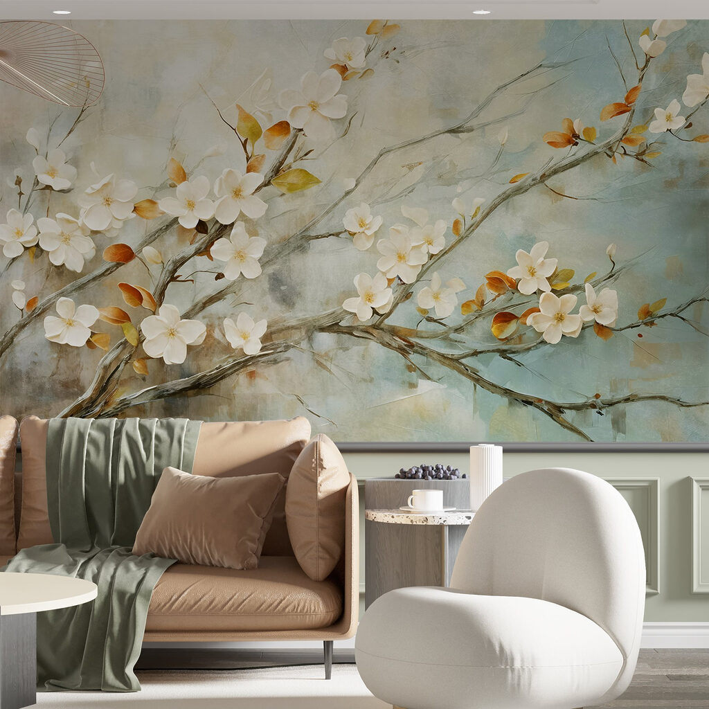 Bloesem alb, frunze ocru — interior 5