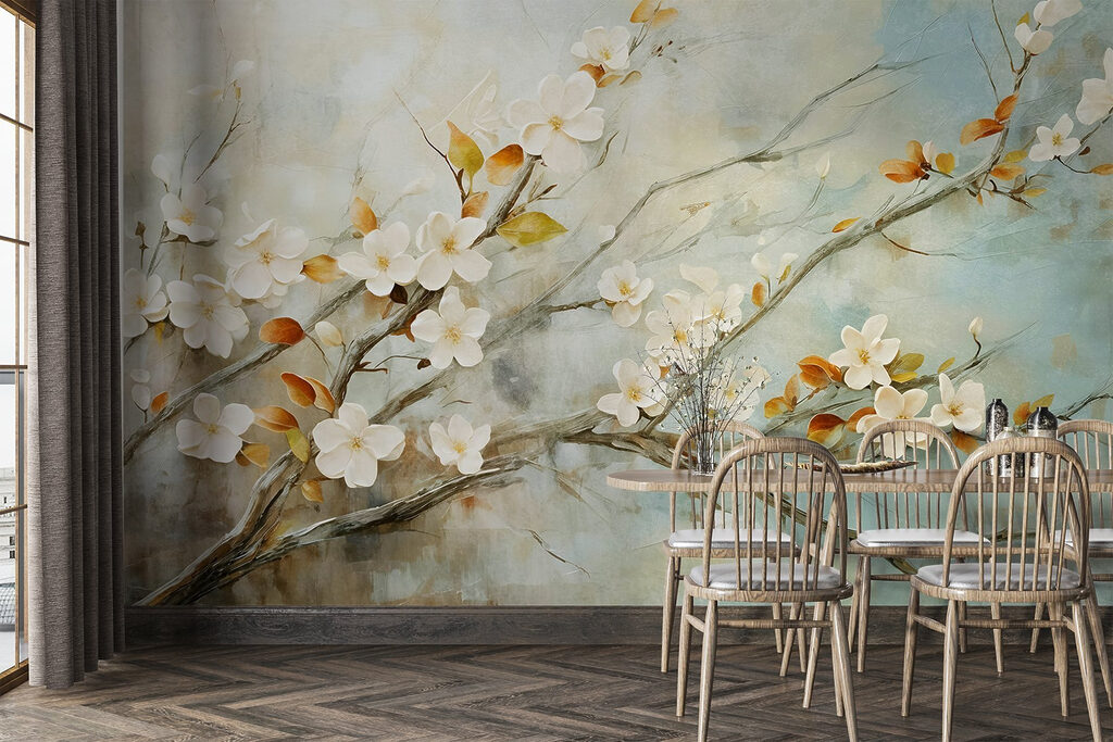 Bloesem alb, frunze ocru — interior 6